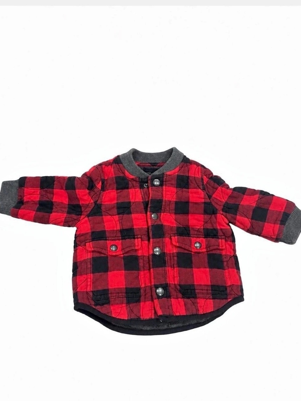 GAP Baby Quilted Buffalo Plaid Jacket Red & Black